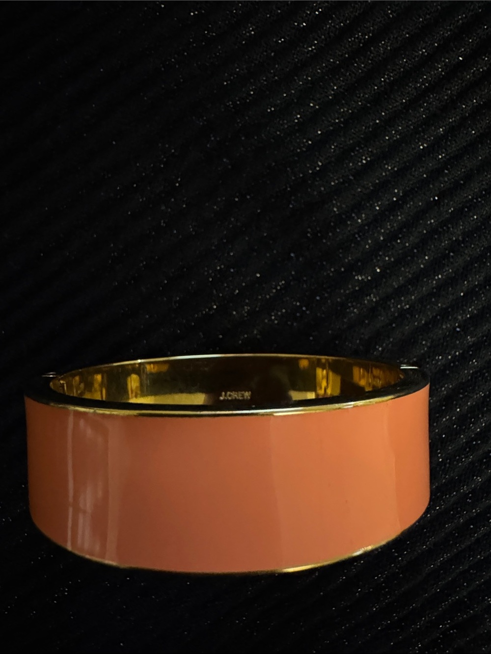 J. Crew Coral Enamel Gold-Tone Bangle Bracelet
